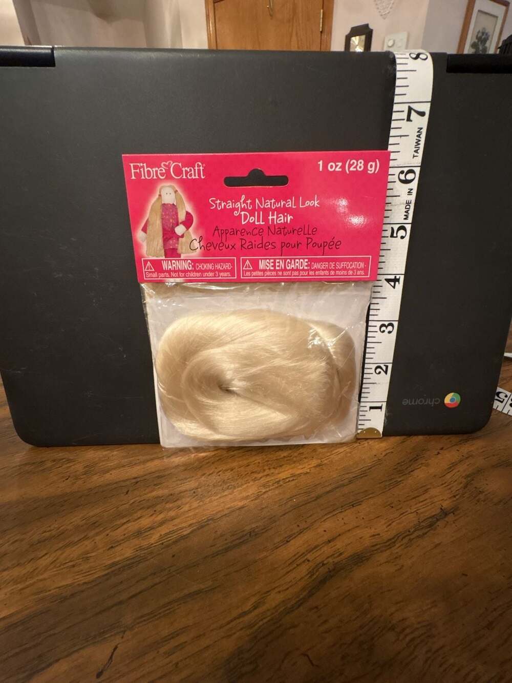 Fibre Craft Straight Natural Look Doll Hair Blonde 1 oz 3399F